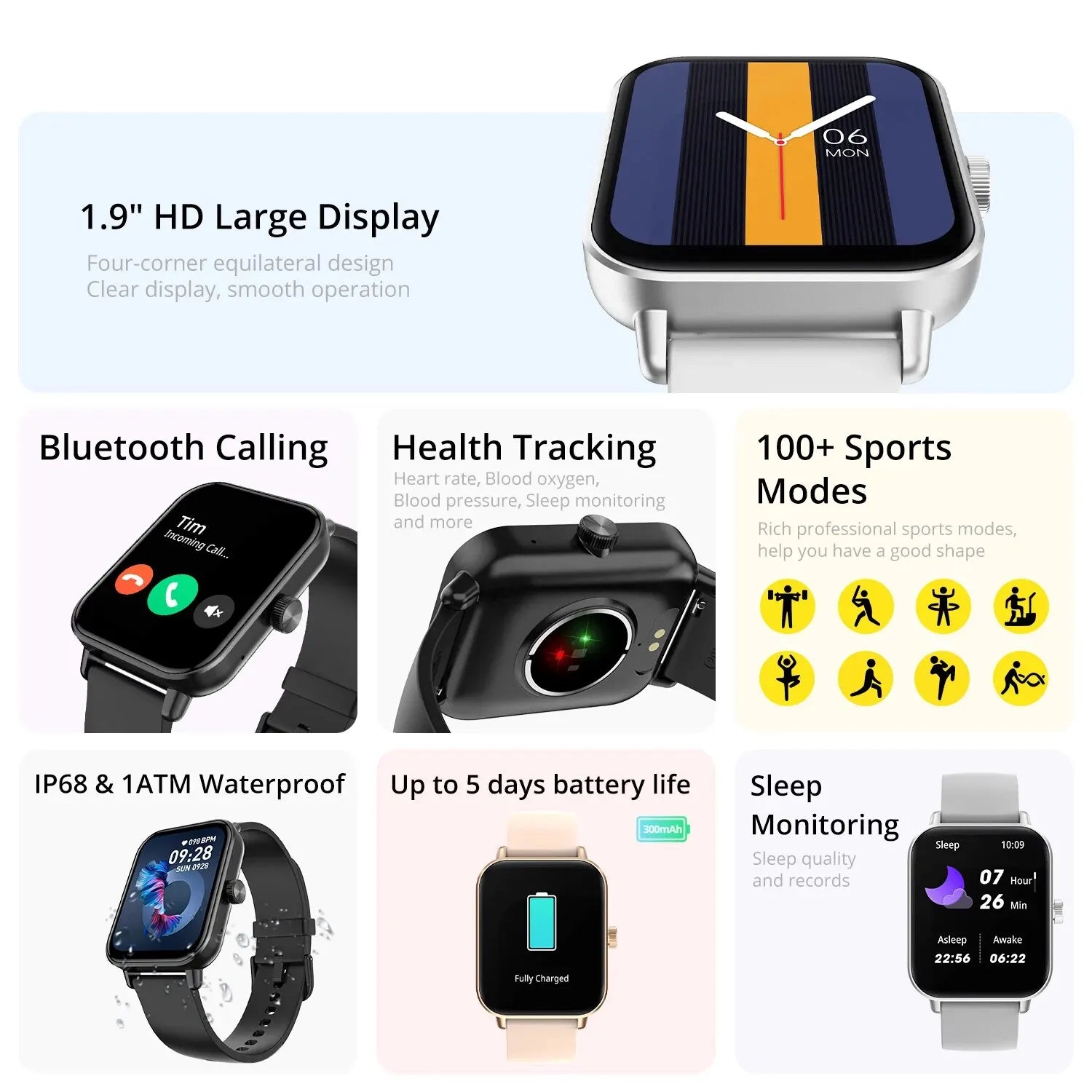 Colmi P81 Voice Calling Smartwatch 1.9" HD Screen & Health Tracker