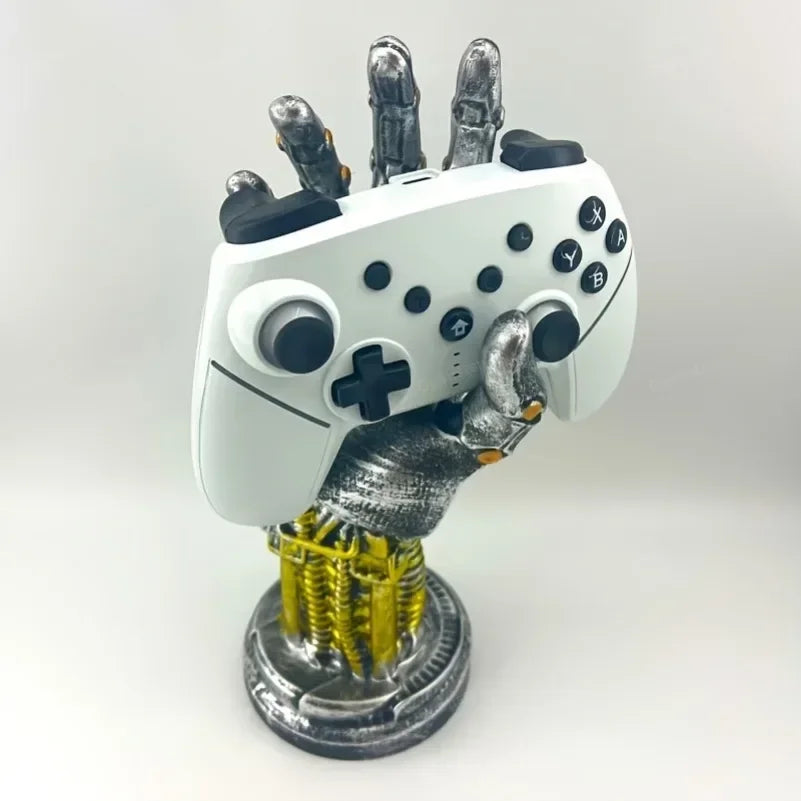 New Creative Games Controller Desktop Headphone Stand Cyberpunk Mechanical Arm Simulated Robot Hand Sculpture Stautes Decoration