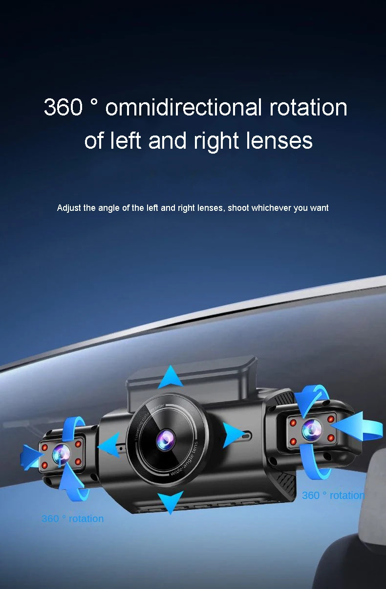 4K 4CH Hidden Car DVR with APP 24H Parking Mode G Sensor Motion Detect Loop Record Time Lapse Stealth Recording Night Vision WDR