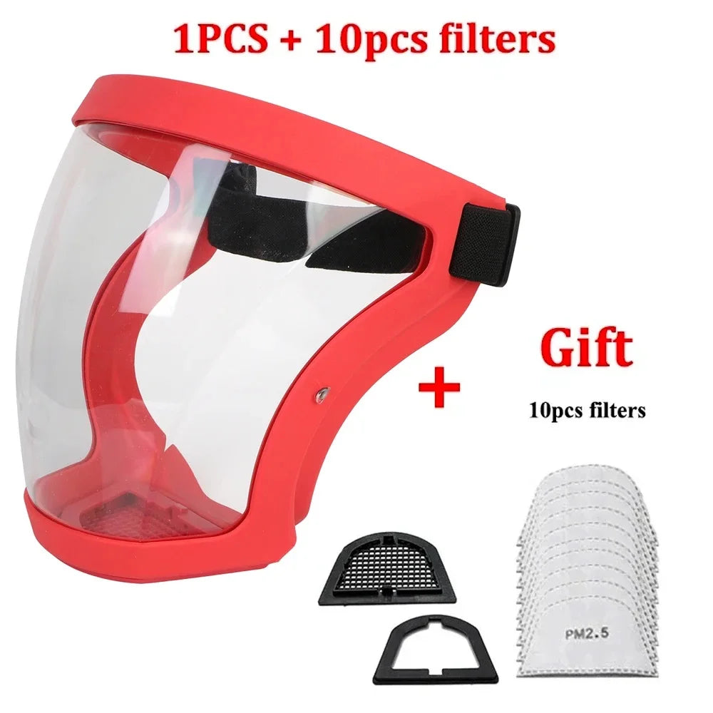 Protective Full Face Shield Mask Transparent Head Eyes Safety Cover Glasses Screen Visors Dustproof Wind Proof Anti-Fog Goggles