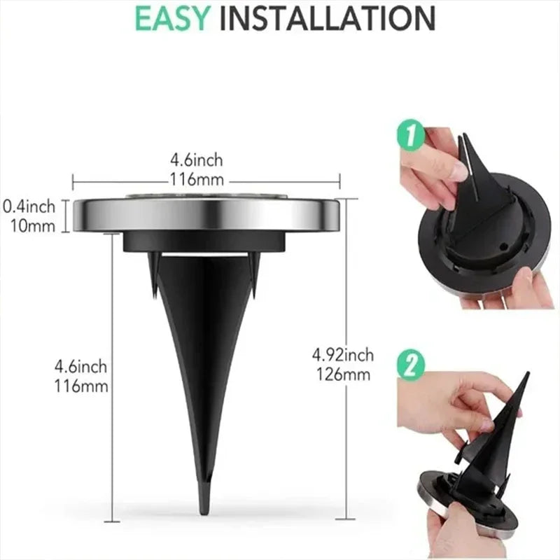 8/20 LED Solar Disk Lights Waterproof Outdoor Garden Path Lamp