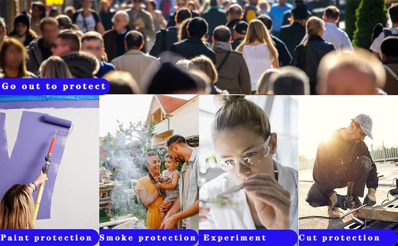 Protective Full Face Shield Mask Transparent Head Eyes Safety Cover Glasses Screen Visors Dustproof Wind Proof Anti-Fog Goggles