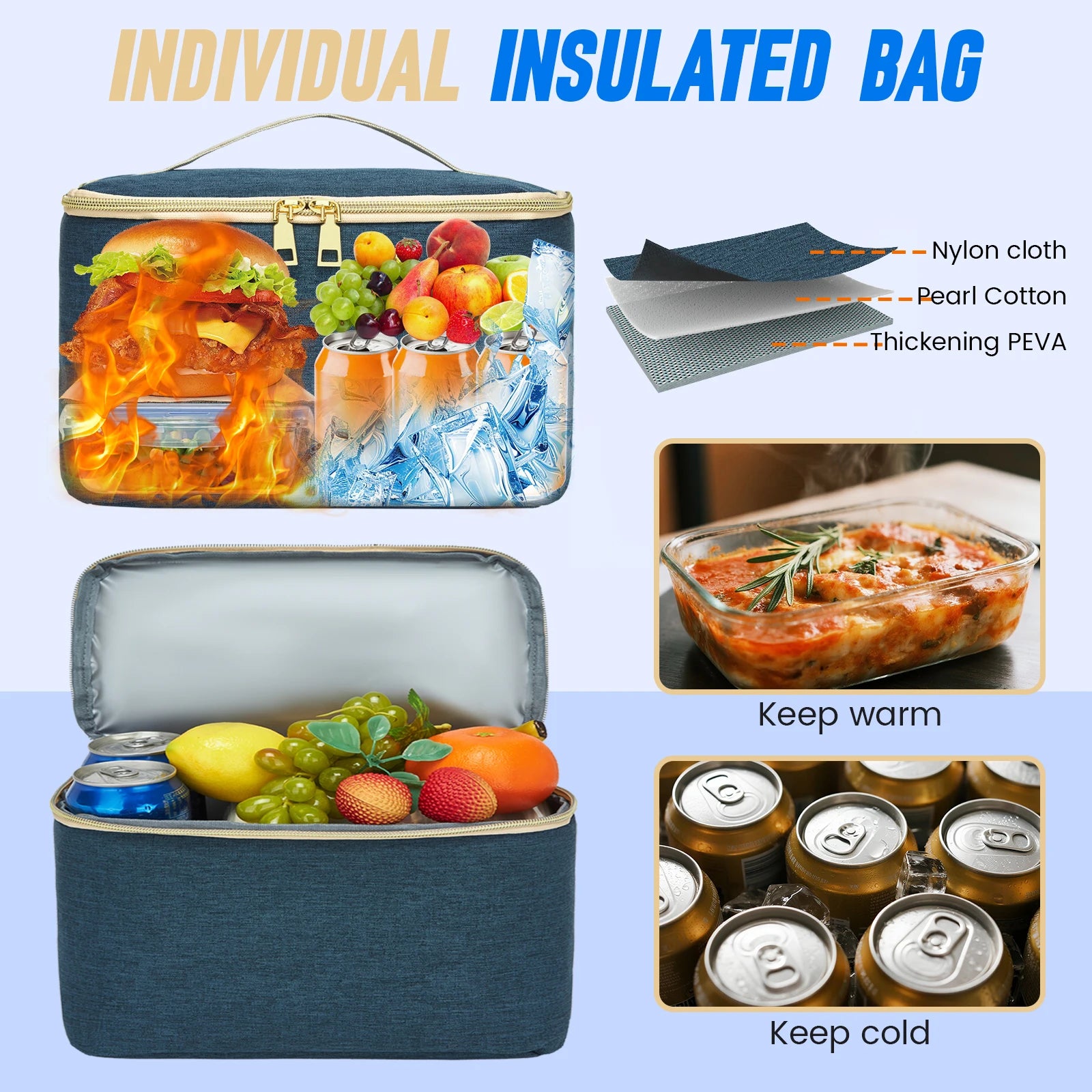 Lunch Backpack Insulated Cooler Picnic Bag Multifunctional Travel Bag Large Capacity Outdoor Picnic Camping Waterproof Backpack