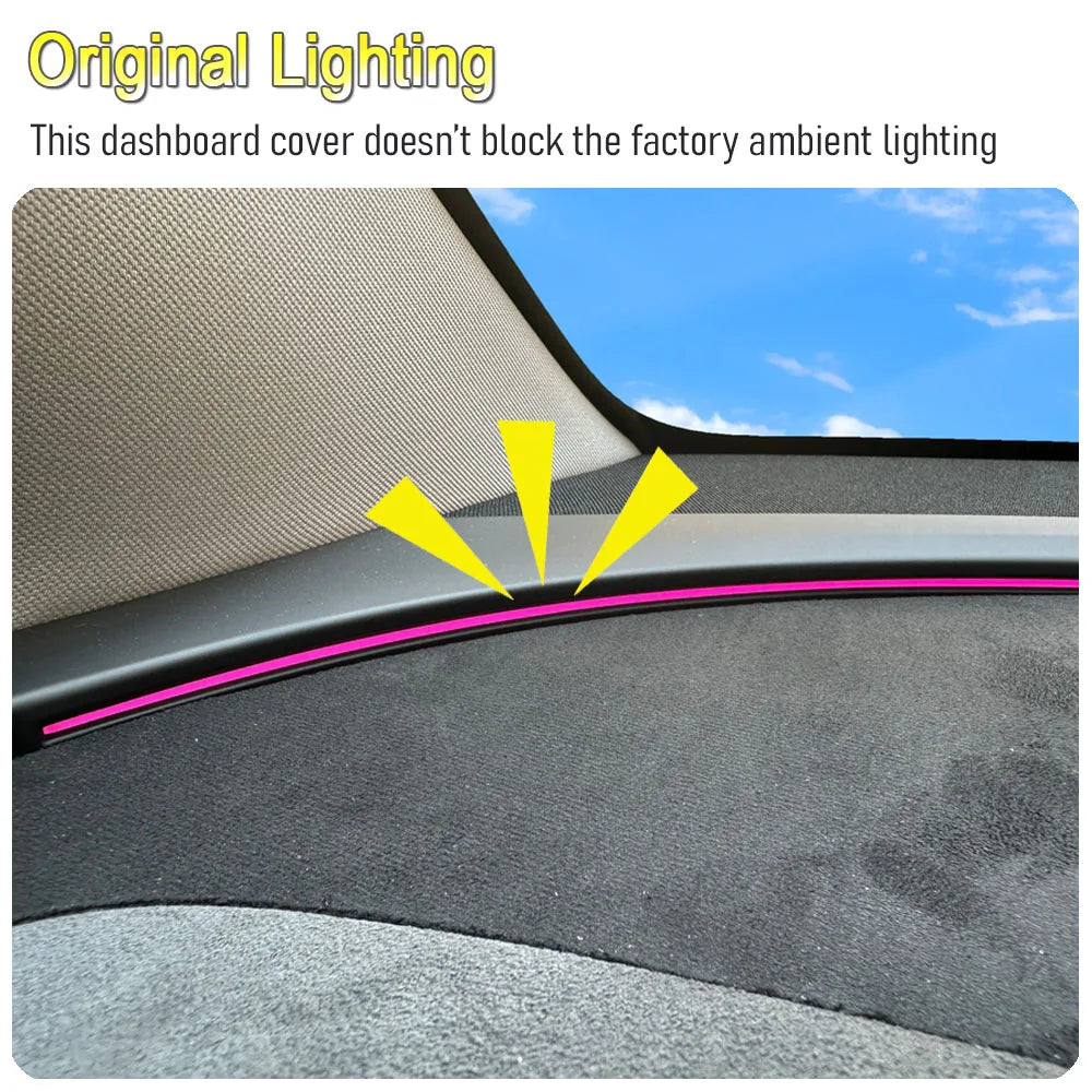 Tesla Model Y 2025-Present Juniper Suede Leather Dashboard Cover