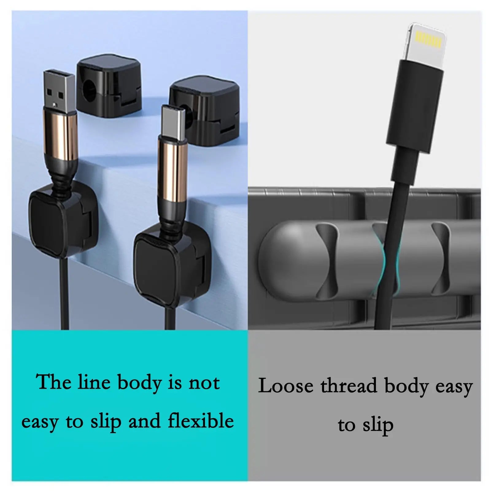 6/12/18 PCS Magnetic Cable Organiser Clips Cable Management Wire Manager Cord Holder Charging Cable Winder Wall Mounted Hook