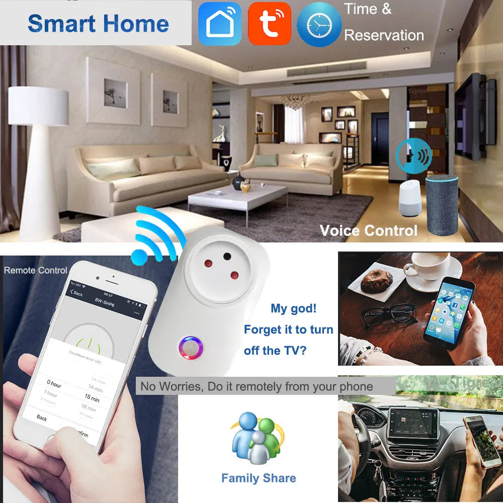 Tomada inteligente WIFI Israel 16A com Bluetooth USB - Tomada ISR IL - Temporizador de Voz Remoto - Tuya/Alexa/IFTTT/Automação Residencial Smart Life