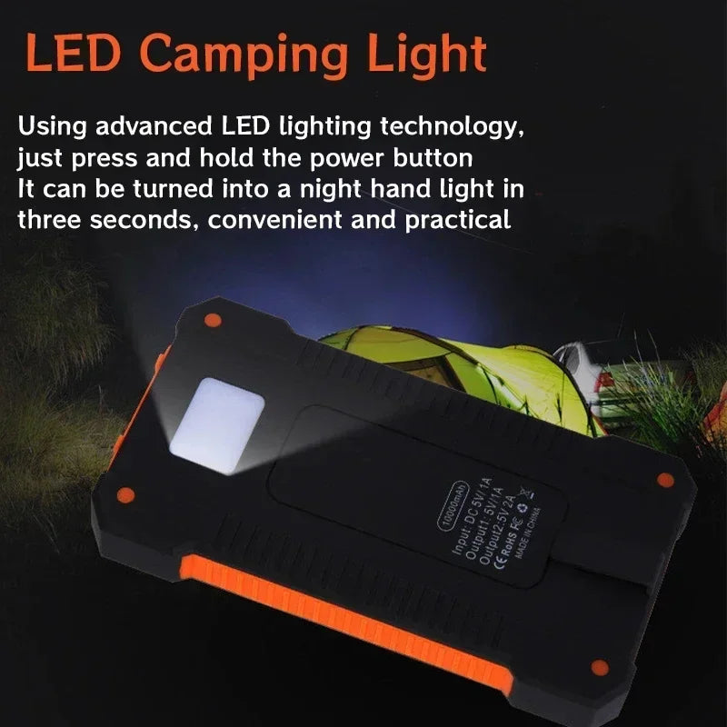200000mah Solar Power Bank Large Capacity Portable External Battery Fast Charging Silicon Solar Panel Outdoor Essential