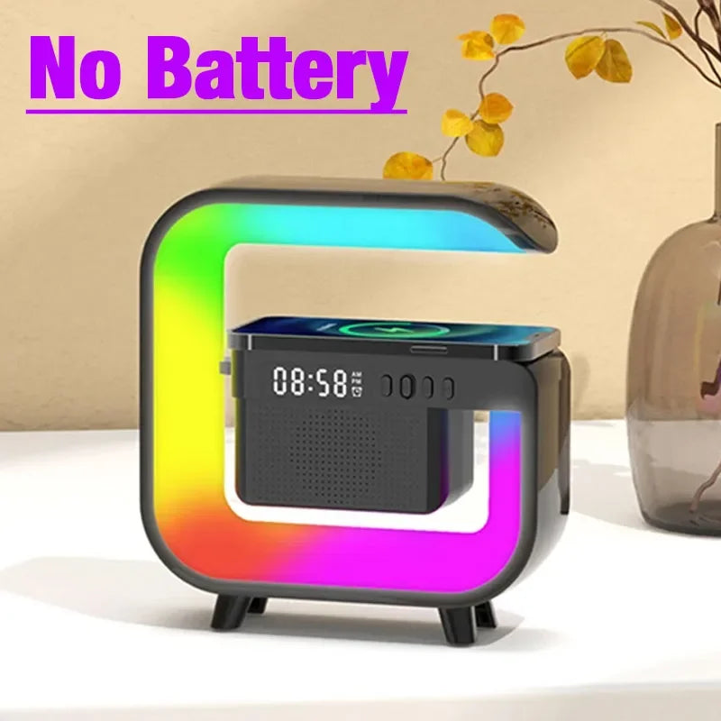Bluetooth Wireless FM TF Speaker Phone Wireless Charger RGB Light for iPhone Samsung Xiaomi Fast Charging Home Portable Speakers