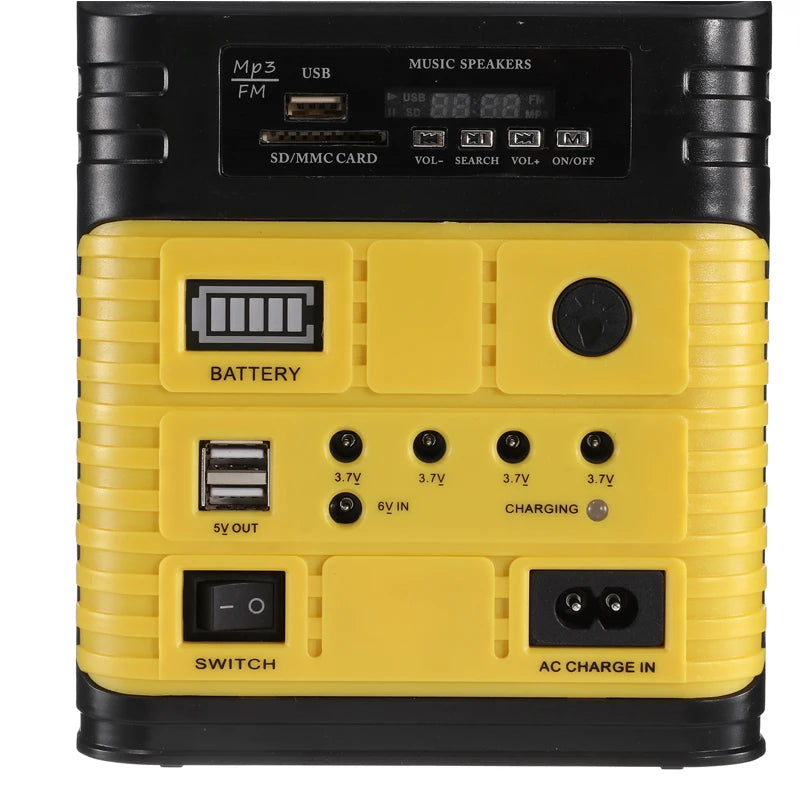Portable Solar Generator System 3 Bulbs Radio Outdoor Solar Power Panel Camping Kit LED Emergency Lighting with Remote Control