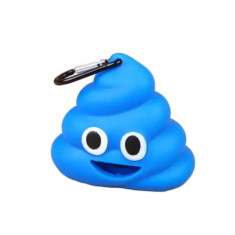 Portable Poop-Shaped Pet Waste Bag Dispenser with Leash Clip