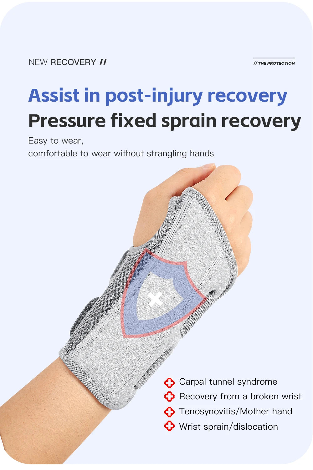 Ergonomic Wrist Brace with Splints for Pain Relief Support