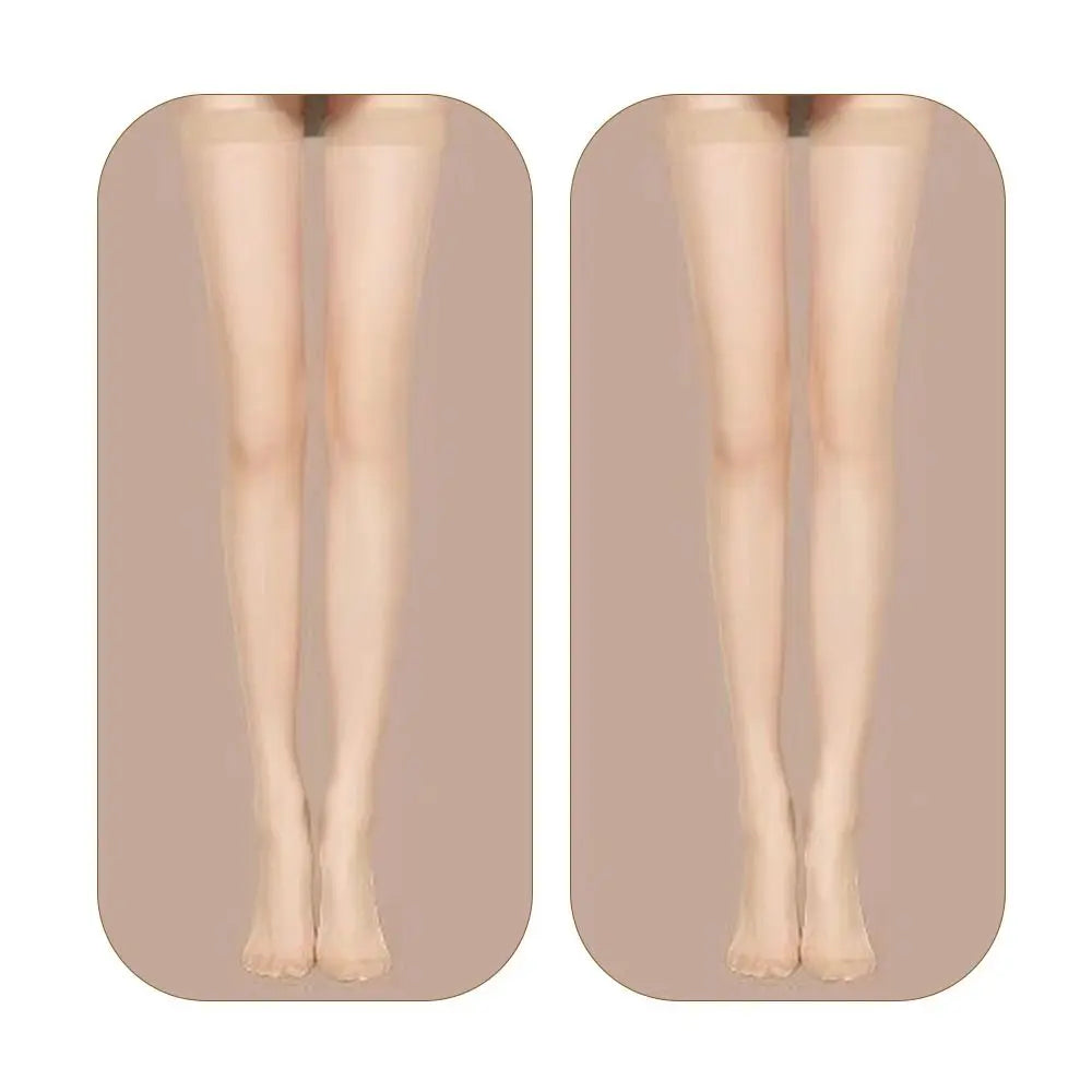 2 Pairs Ultra-Thin Transparent Silk Thigh High Stockings