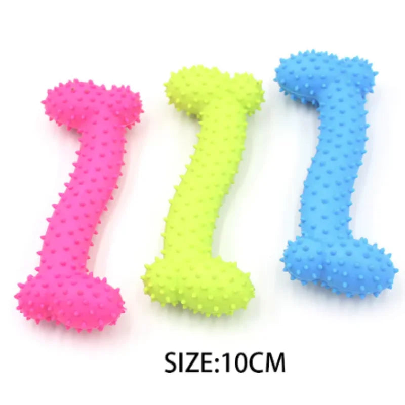 Small Dog Rubber Bone Chew Toy Bite-Resistant Training Tool