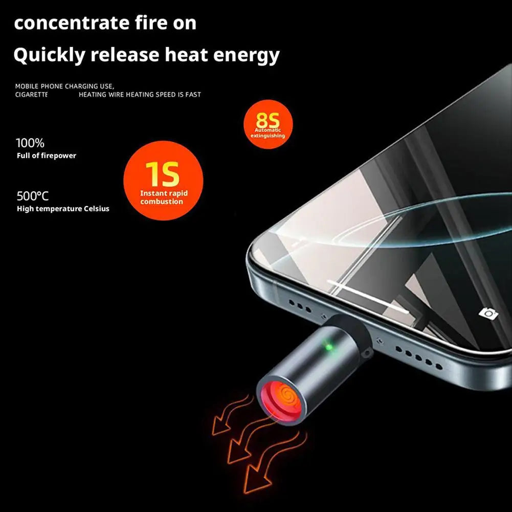 Mini Cigarette Lighter TYPE-C Portable Low Consumption Lighter Windproof Energy-saving Outdoor Cigarette Lighter Car Accessories