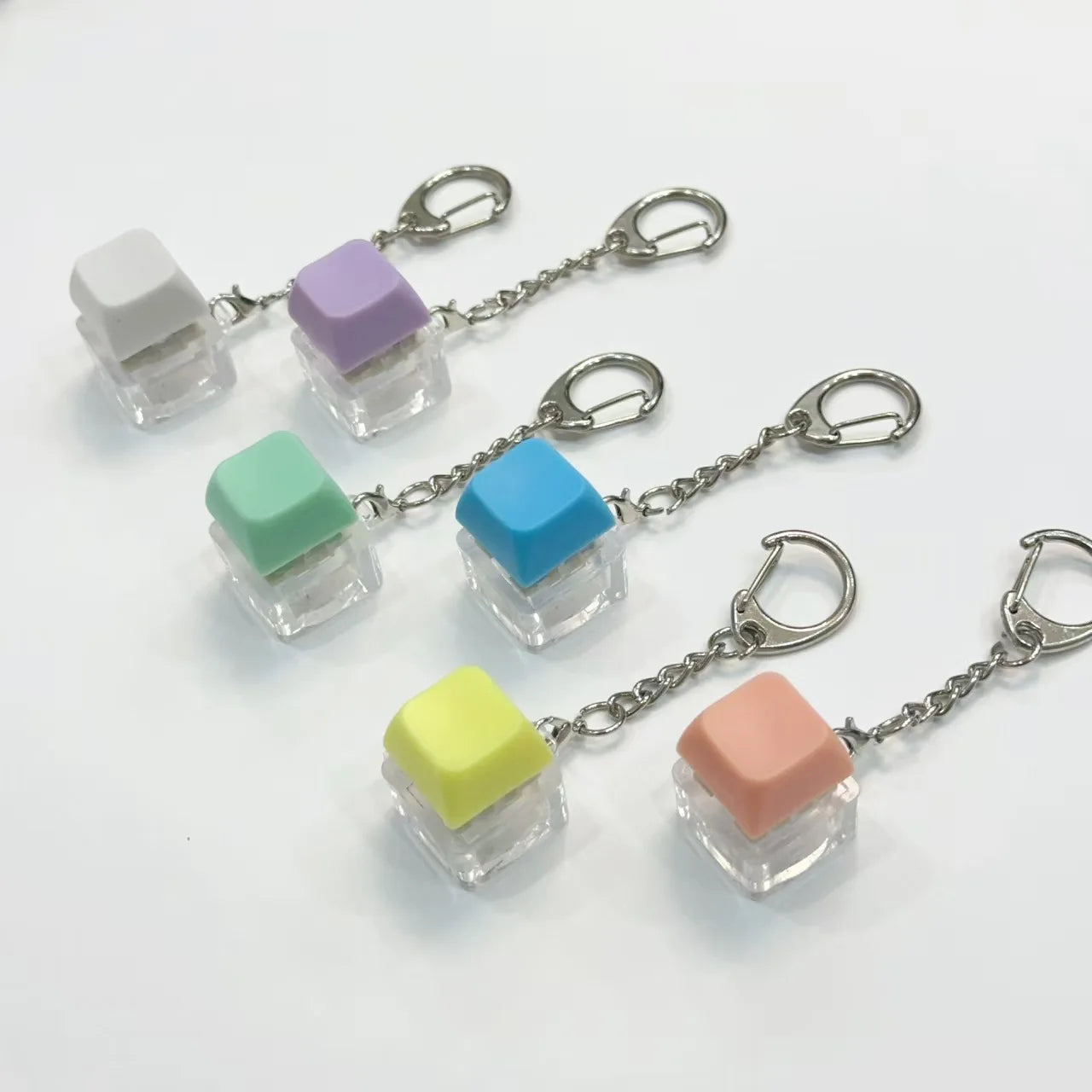 Personality Computer Multi Color Mechanical Keyboard Pendant Button Stress Press Finger Boring Key Chain Toy Gift