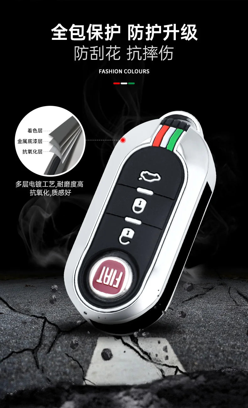Car Remote Key Case Cover Protector for Fiat Ducato 500 500L Panda Grande Punto Lancia Musa Accessories Keychain Holder Shell