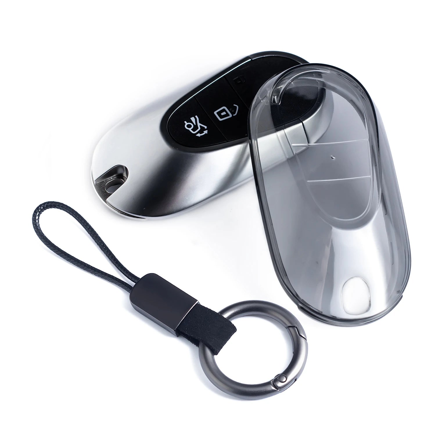 Slim Car Key Fob Case Cover Keychain For Mercedes Benz C200 C300 C43 AMG E200 E350 E450 S500 S580 GLC CLE EQE EQS 300 350 500