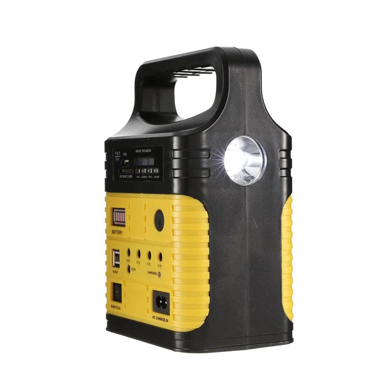 Portable Solar Generator System 3 Bulbs Radio Outdoor Solar Power Panel Camping Kit LED Emergency Lighting with Remote Control
