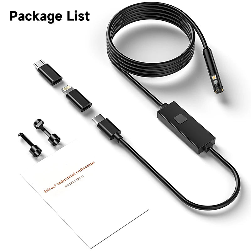 HD1080P Endoscope 3in1 Micro USB Type-C Single Dual Camera for IOS iphone Android Phones Waterproof Pipe Inspection Borescope