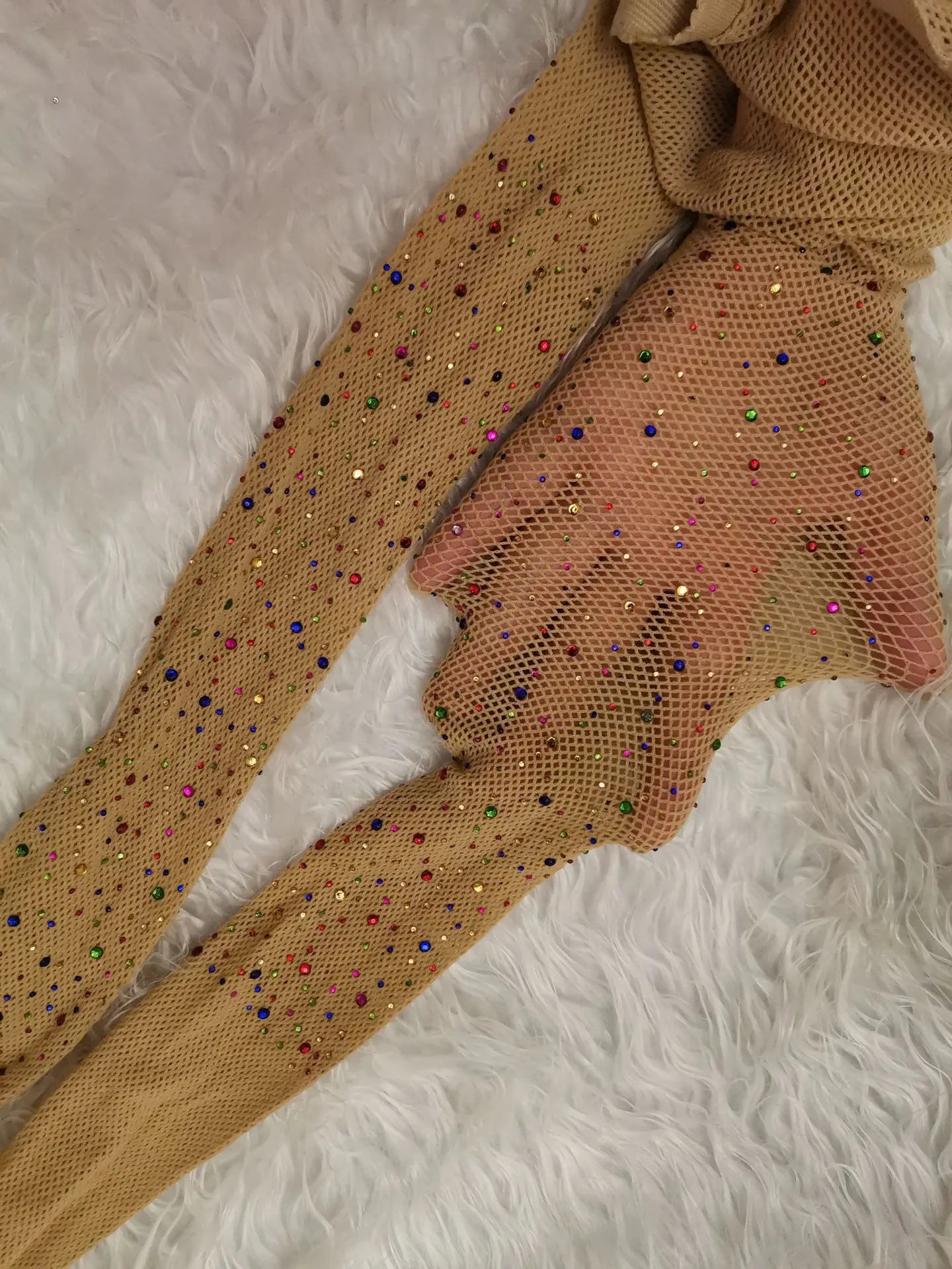 Rhinestone Diamond Fishnet Mesh Tights for Summer Luxury