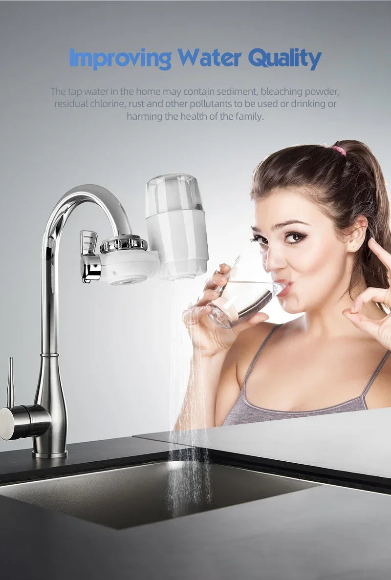 5-Layer Ceramic Faucet Water Purifier with Cleanable Filter