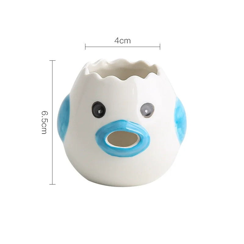 Separador de Ovos de Cerâmica de Frango Cartoon Pequeno Separador de Gemas e Claras Filtro Ferramenta de Cozedura para Padaria Ferramentas de Cozinha