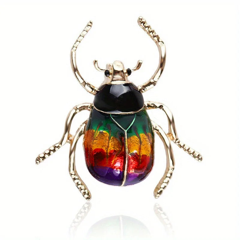 Exquisite Full Crystal Beetle Brooch Elegant Lady Insect Pin