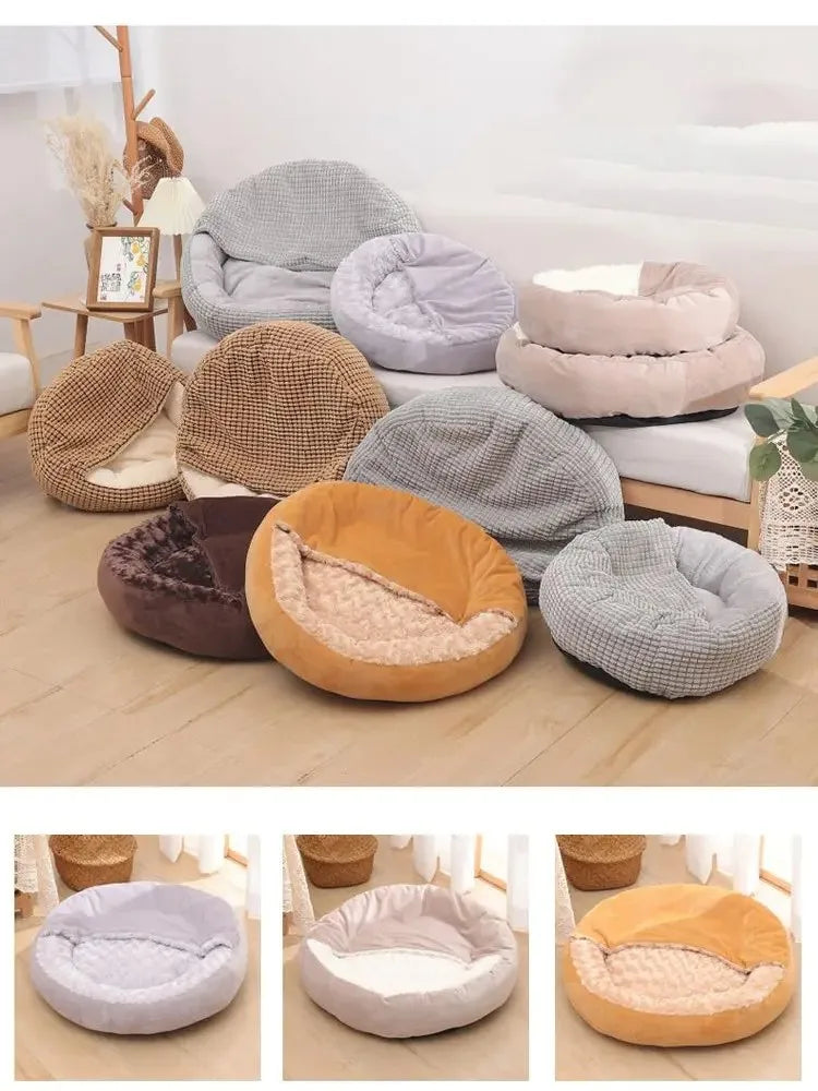 Cama Redonda Para Animais De Estimação Cão Gato Cachorro Casa Tapete Quente Cobertores De Inverno Cama Ortopédica Fofa Para Gatos E Cães, Adequada Para O Inverno