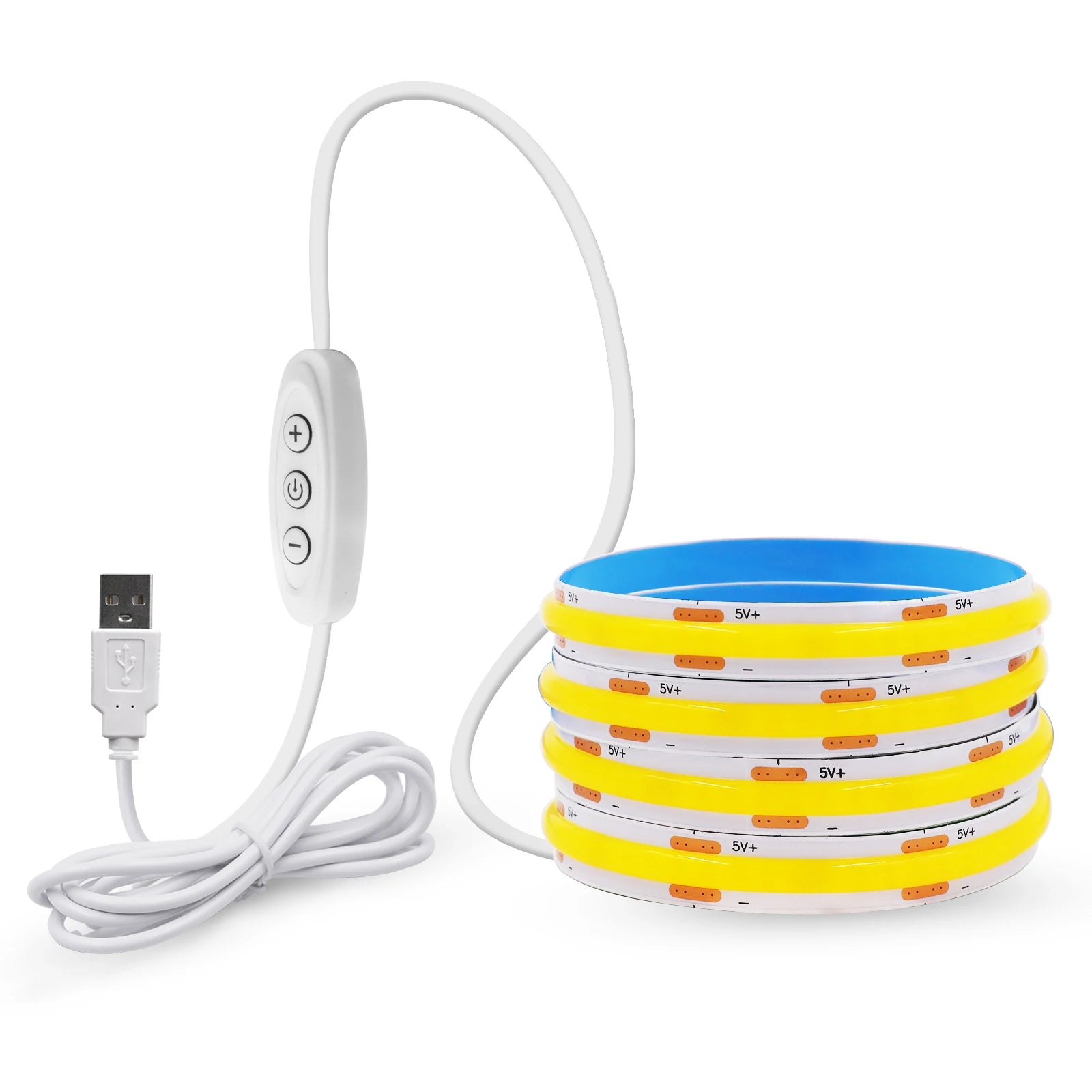 New 5V LED COB Light Strip Dimmable With Touch Sensor/ON OFF Switch USB Flexible LED Tape Christmas TV Backlight Adhesive Tape