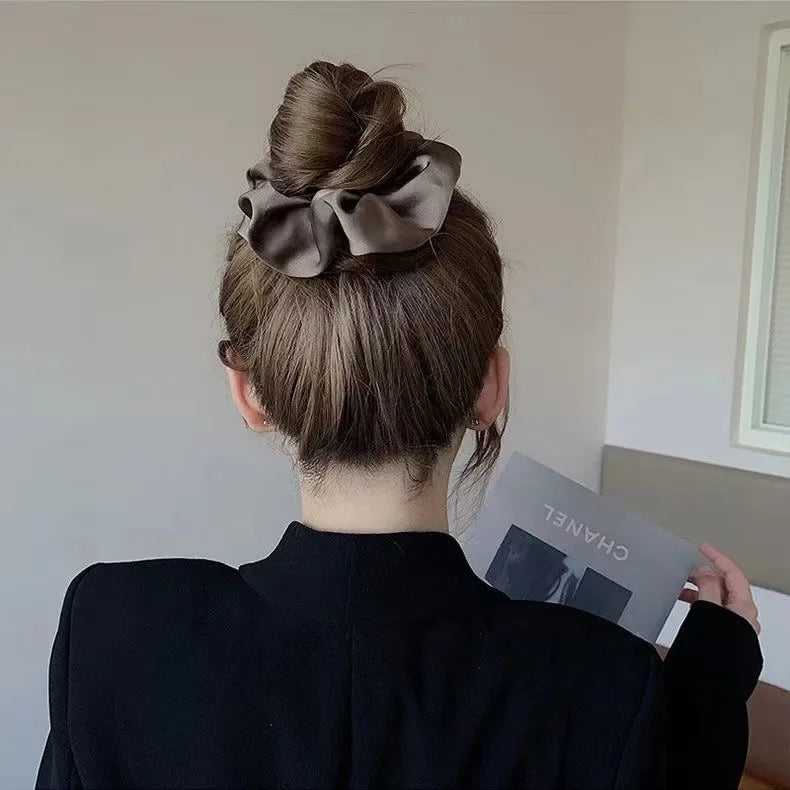 Premium Silk Satin Elastic Hair Scrunchies Ponytail Holder