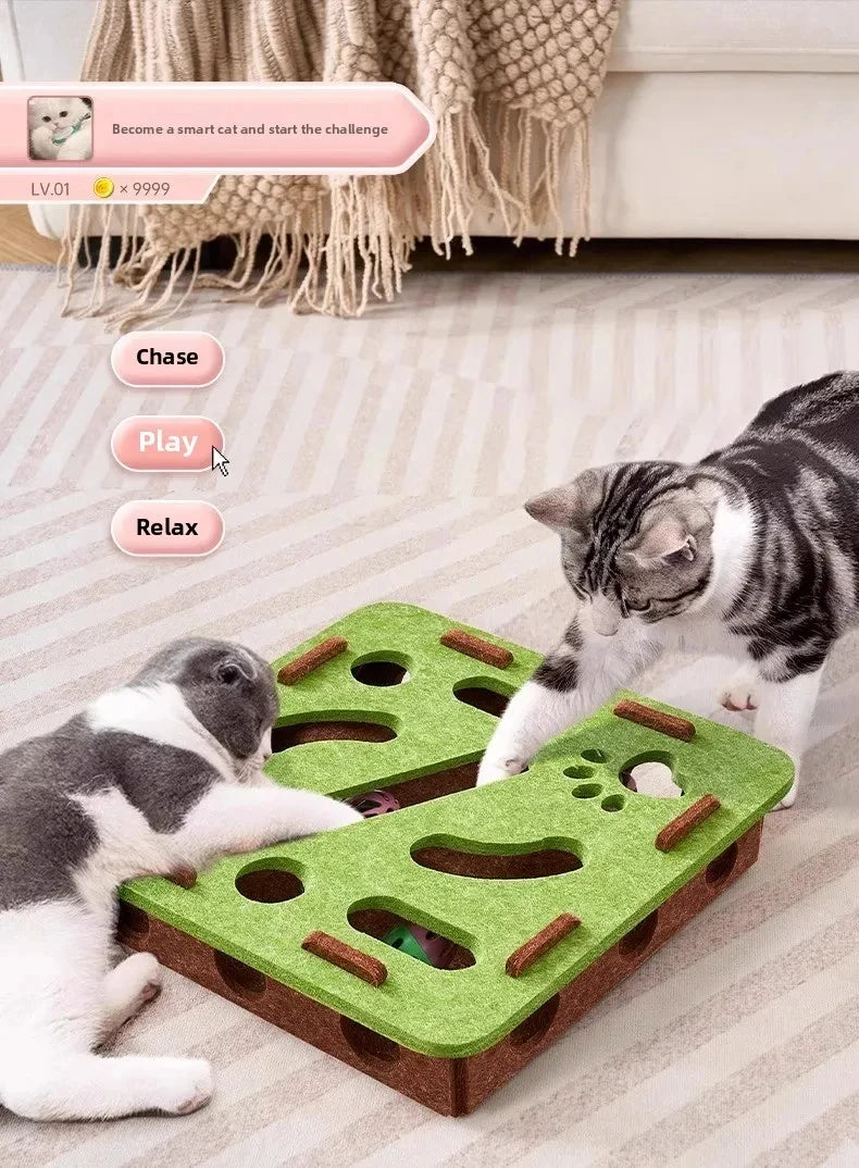 Interactive Suede Puzzle Box and Ball Exercise Cat Toy