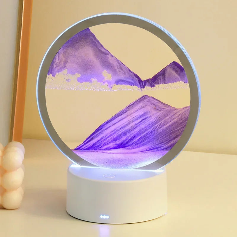 AuraSphere RGB – 3D Moving Sand Art Lamp with 16-Color LED