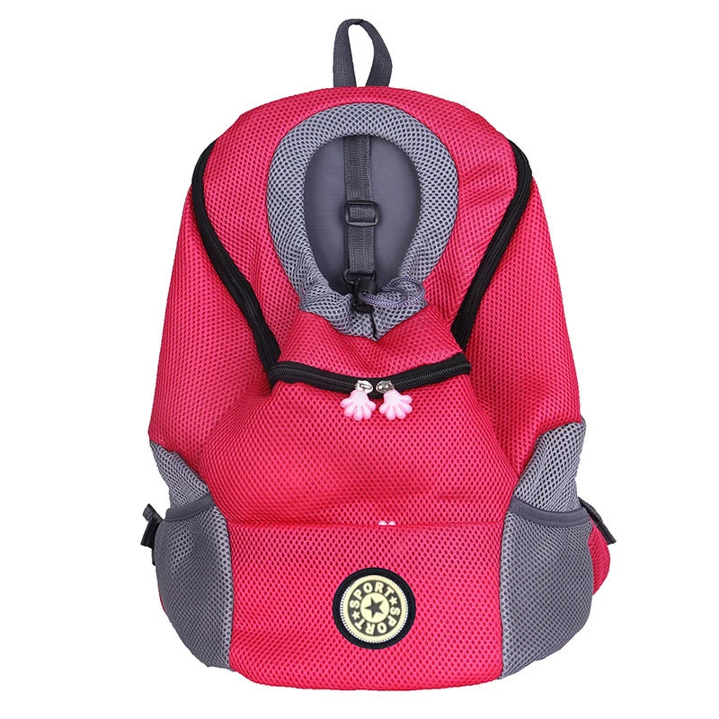 Front-Folded Ventilation Mesh Pet Backpack with Harness Lock