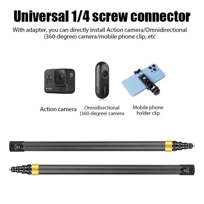 Carbon Fiber Invisible Extended Edition Selfie Stick Stand For Insta360 X3 GO3 Action 4 300CM For DJI GoPro Camera Selfie Sticks