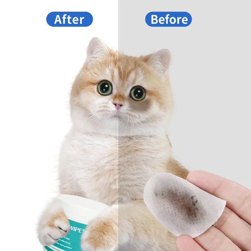 100-Pack Pet Eye Tear Stain Remover Grooming Wipes