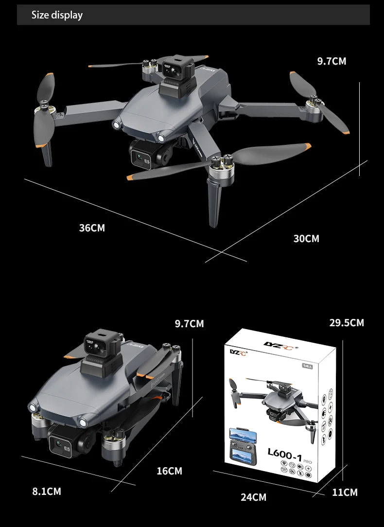 L600-1 Pro MAX 4K Professional Drone With HD Camera 3-Axis Gimbal GPS Dron 360° Obstacle Avoidance 5G WIFI RC Quadcopter Toys