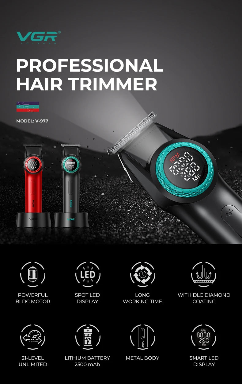 VGR 001 & 977 Professional DLC Blade Clipper Set