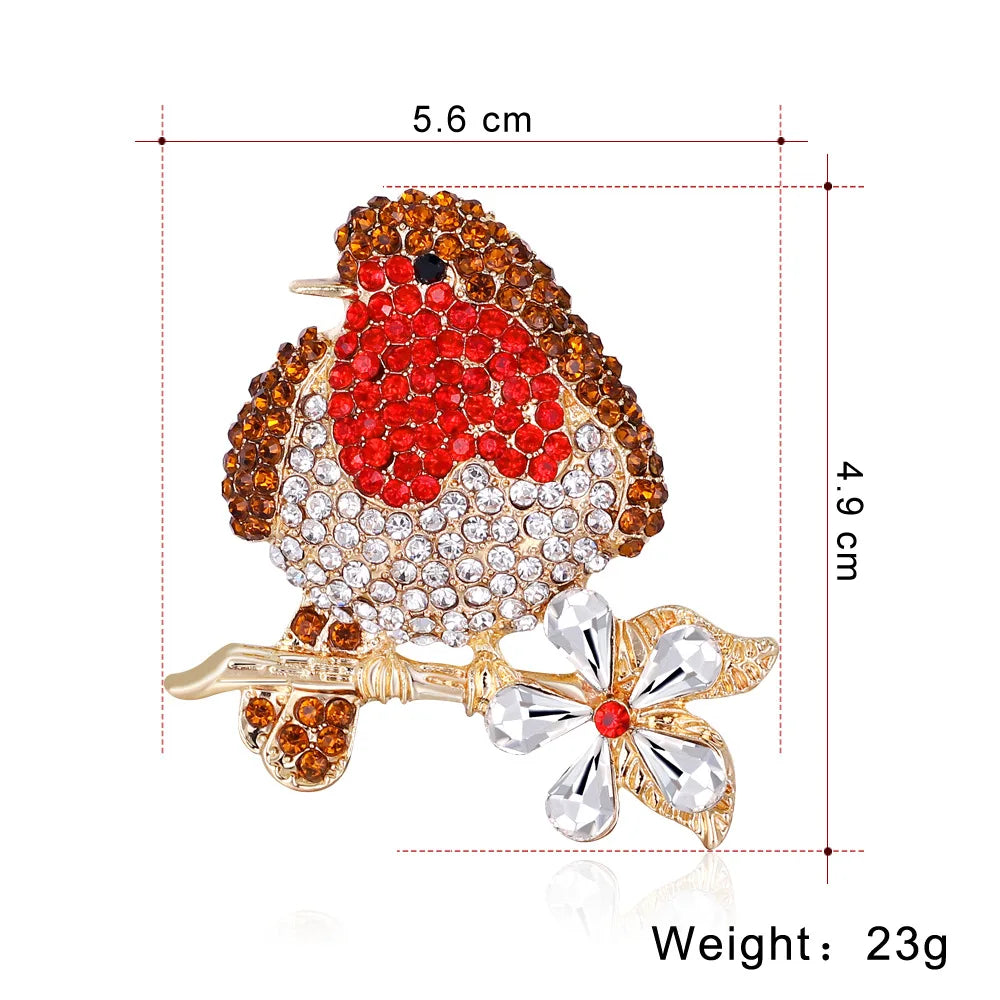 Crystal Bird Animal Brooch Rhinestone Fashion Pin