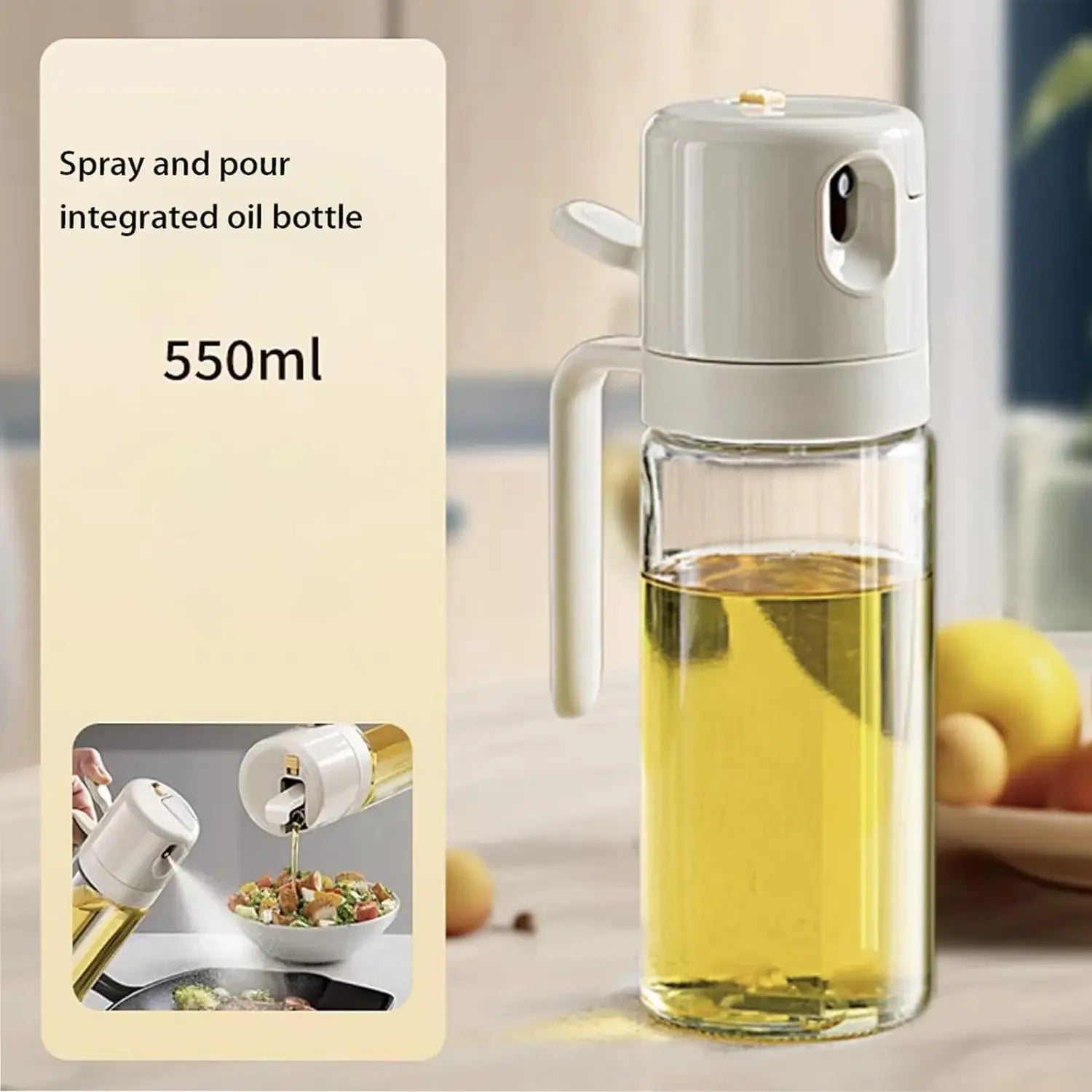 Professional 2-in-1 Atomised Oil Spray and Pour Bottle