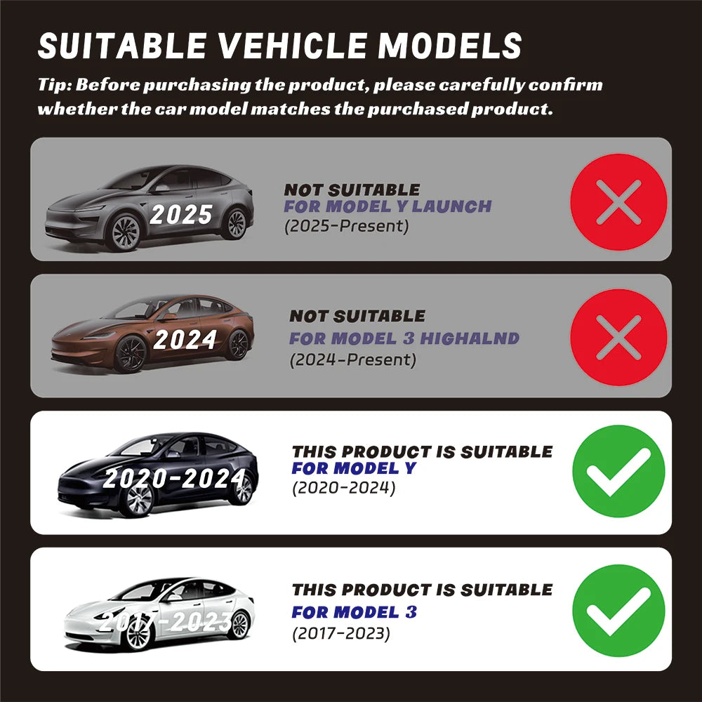 Tesla Model Y 2020-2024 Hidden Armrest Concealed Storage Box