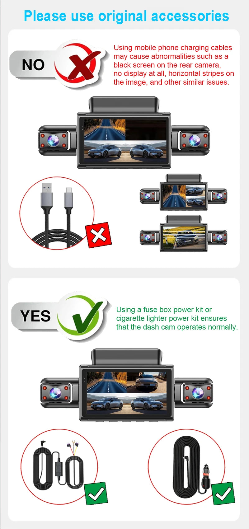 4K 4CH Hidden Car DVR with APP 24H Parking Mode G Sensor Motion Detect Loop Record Time Lapse Stealth Recording Night Vision WDR