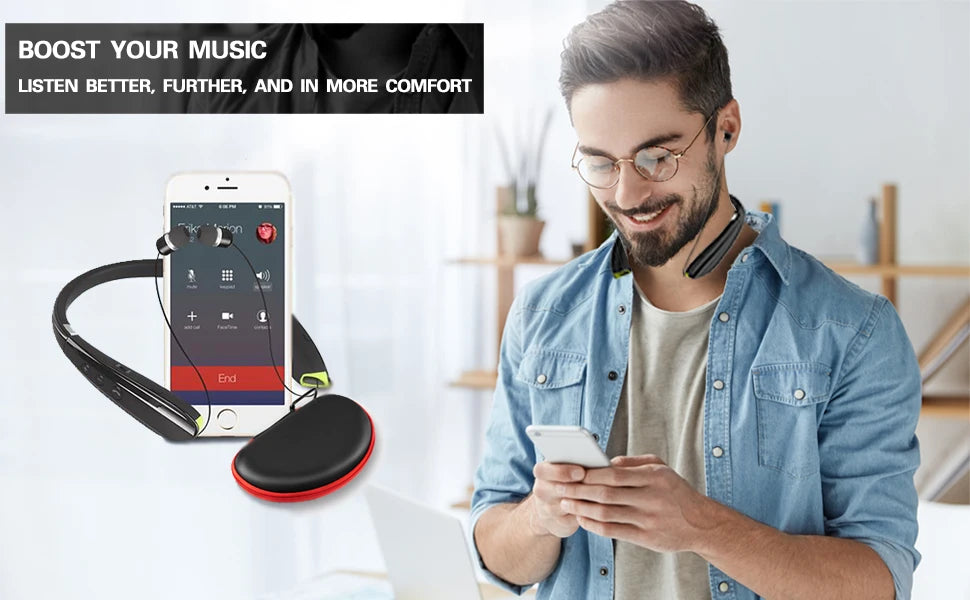 INMAS SX-991True Wireless Foldable Earbuds Bluetooth Neckband Headset Hifi Stereo Earphones Noise Cancelling Headphones With Mic