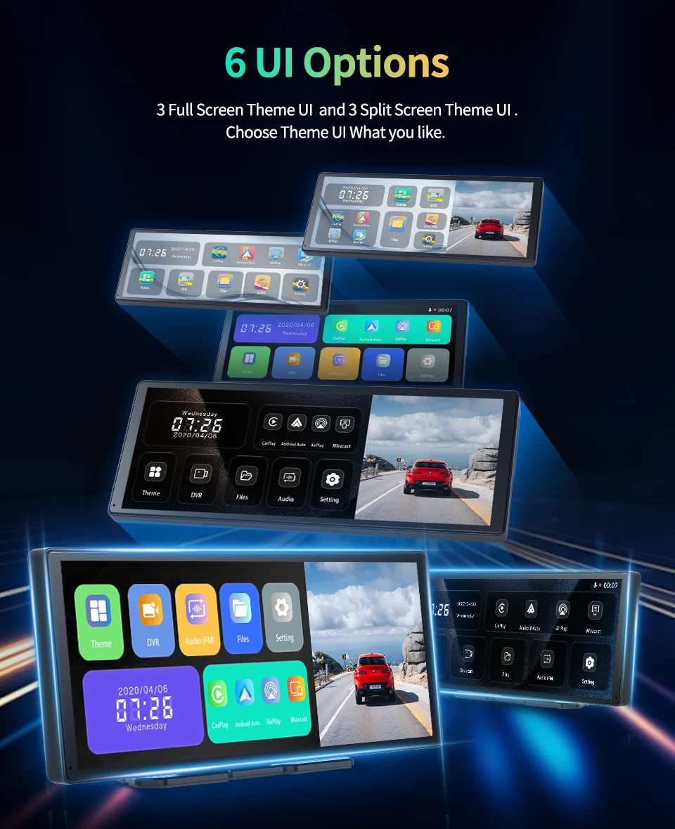 Câmara de Tablier 4K Imagebon H50 de 11.3" ADAS CarPlay Sem Fios e Android Auto Gravação de 3 Canais Time Lapse Monitor de Estacionamento 24h Caixa Negra
