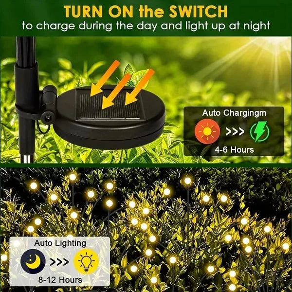 Swaying Solar Firefly Garden Lights Waterproof Path Decor