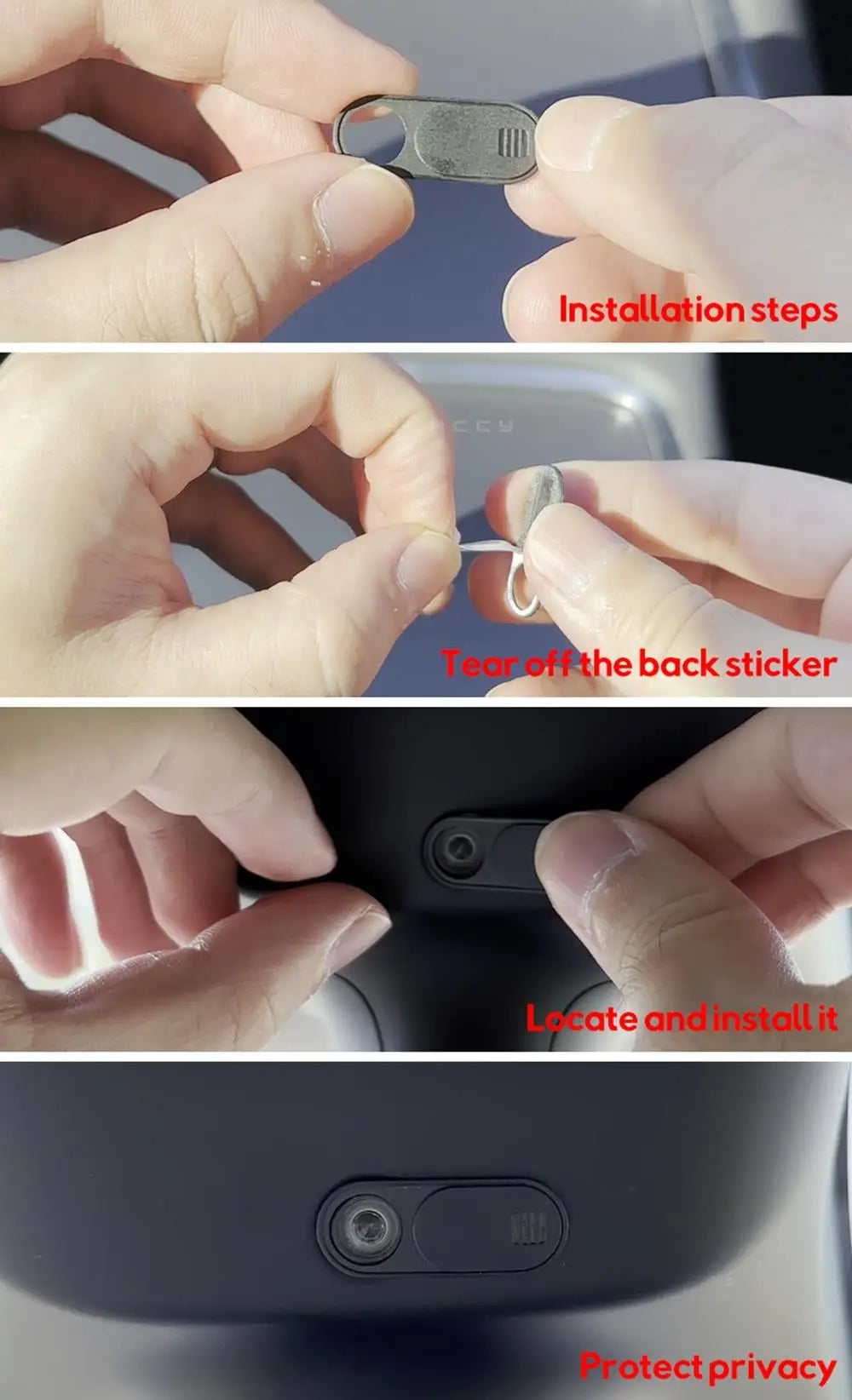 Tesla Model 3 & Model Y (2017-Present) Privacy Camera Cover Slide