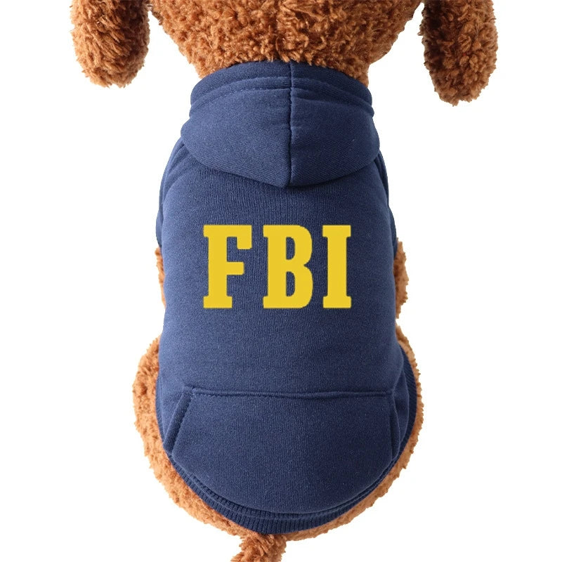 FBI Police Sport Dog Hoodie for Small Breeds