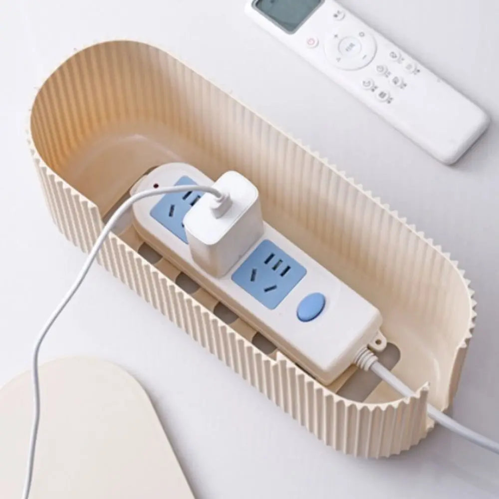Quality Desktop Cable Storage Box with Lid Multi-Functional Socket Storage Box Dustproof Cable Organizer Household