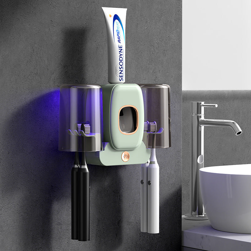 Automatic Toothpaste Squeezer Dispenser Waterproof Uv Toothbrush Sterilizer Drying Holder Children Bathroom Vanity Accessories