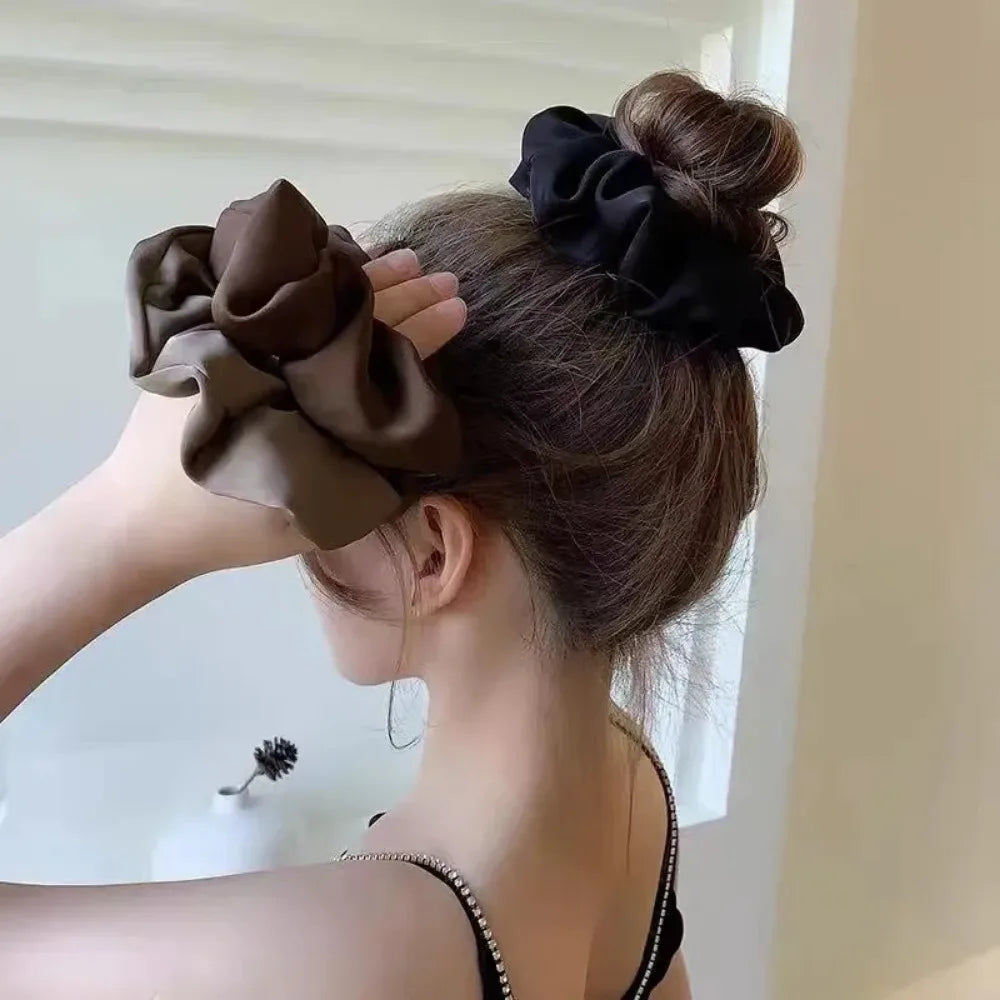Premium Silk Satin Elastic Hair Scrunchies Ponytail Holder