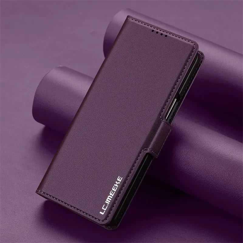Magnetic Flip Leather Phone Case for Samsung Galaxy Z Fold 7 6 5 4 3 5G Fold6 Fold5 Fold4 Wallet Card Cover Etui Coque
